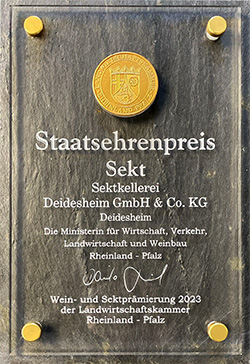 Staatsehrenpreis Sekt 2023 Landwirtschaftskammer Rheinland-Pfalz